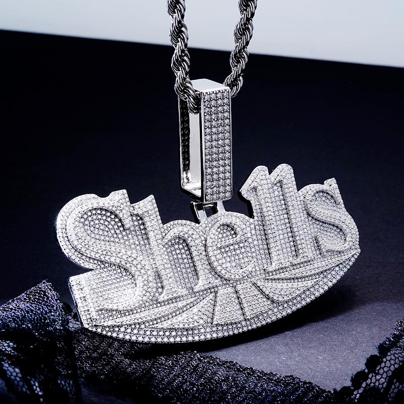 Custom Iced S925 Unique Moissanite Letter Pendant Deposit