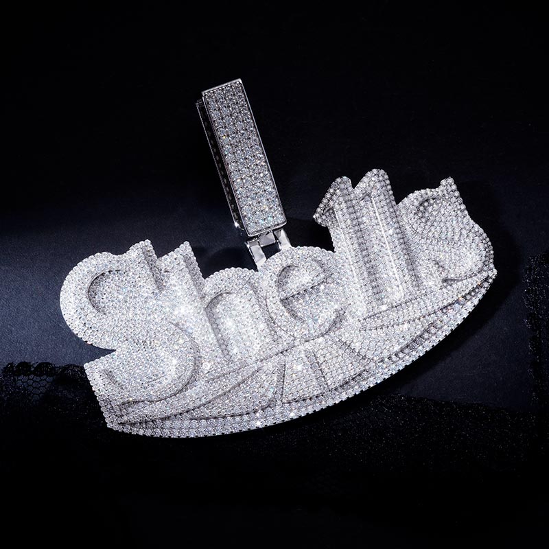Custom Iced S925 Unique Moissanite Letter Pendant Deposit