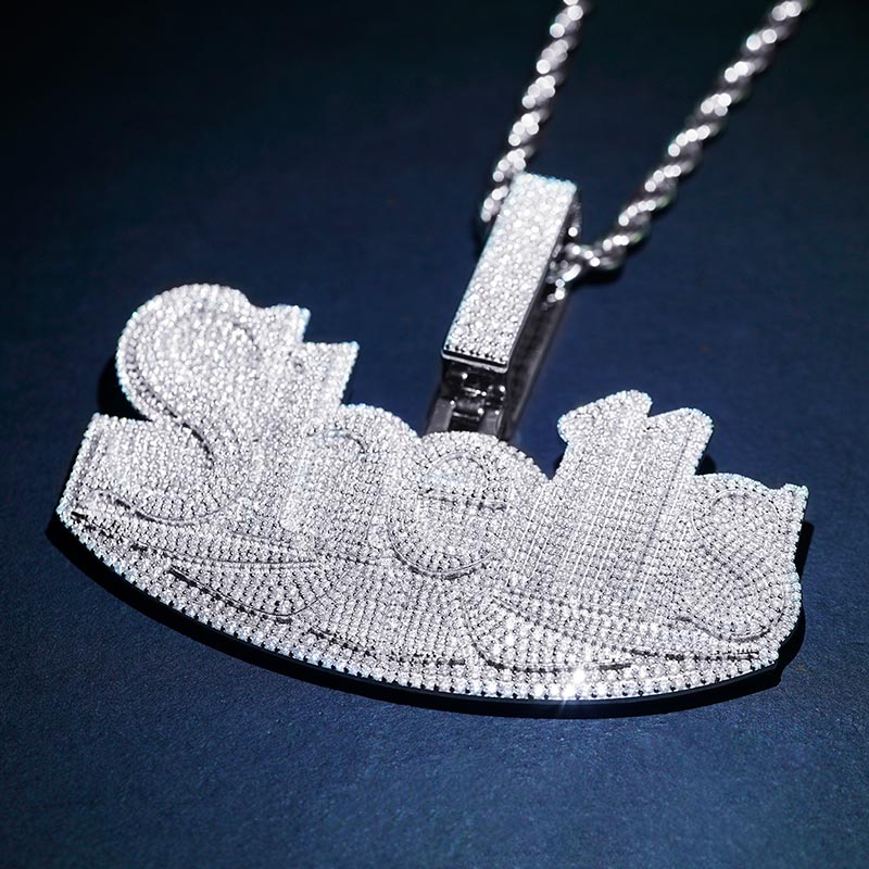 Custom Iced S925 Unique Moissanite Letter Pendant Deposit