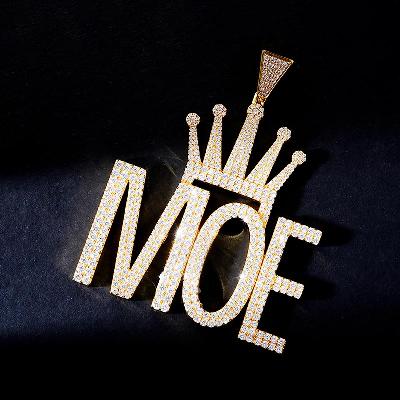 Custom Iced S925 Unique Letter & Crown Pendant Deposit
