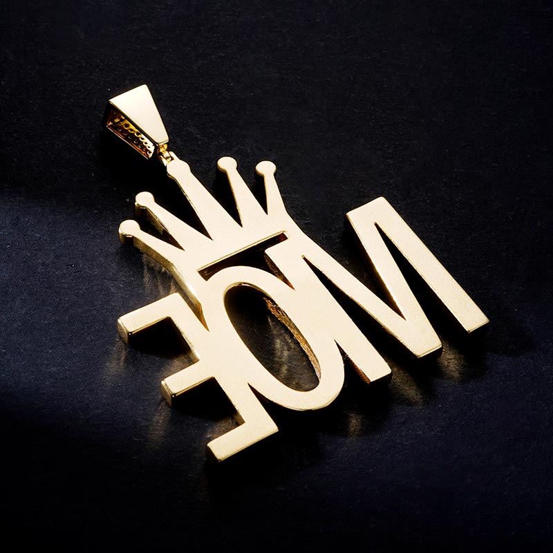 Custom Iced S925 Unique Letter & Crown Pendant Deposit