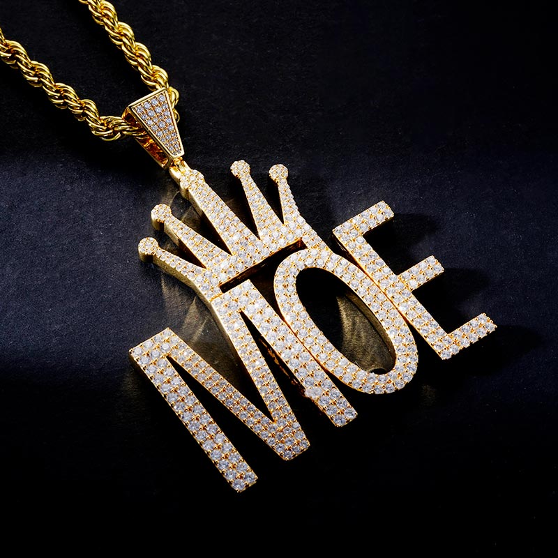 Custom Iced S925 Unique Letter & Crown Pendant Deposit