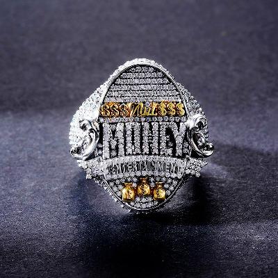Custom Iced S925 Unique Letter Moissanite Ring Deposit