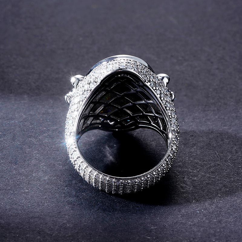 Custom Iced S925 Unique Letter Moissanite Ring Deposit