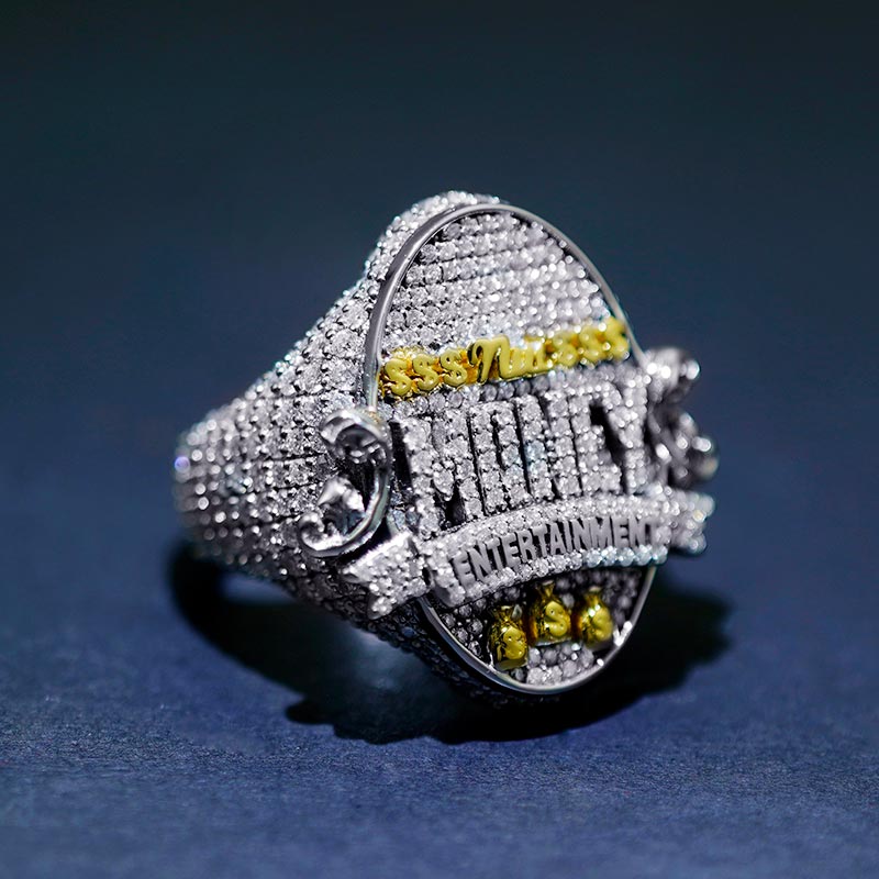 Custom Iced S925 Unique Letter Moissanite Ring Deposit