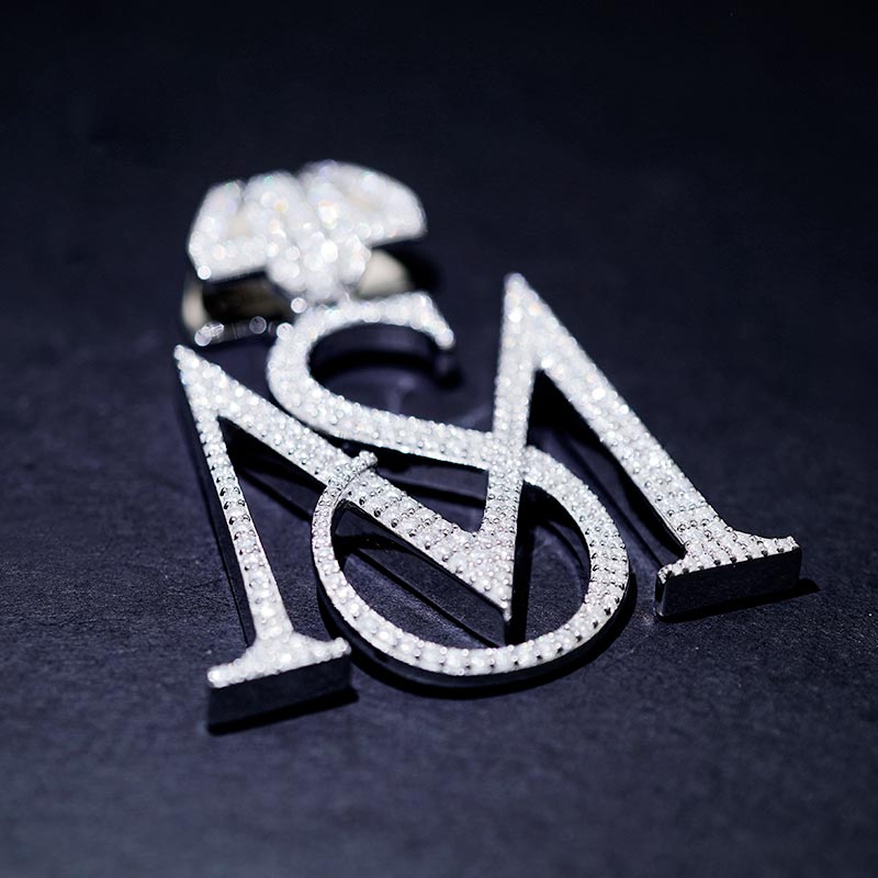 Custom Iced S925 Unique Letter Pendant Deposit