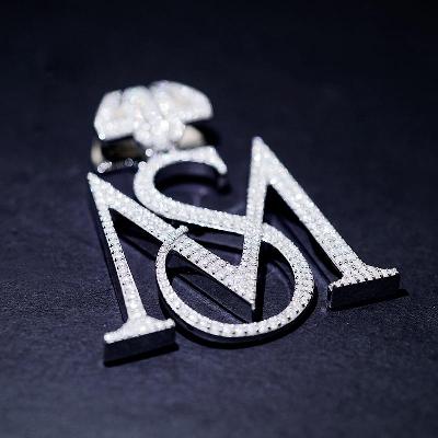 Custom Iced S925 Unique Letter Pendant Deposit