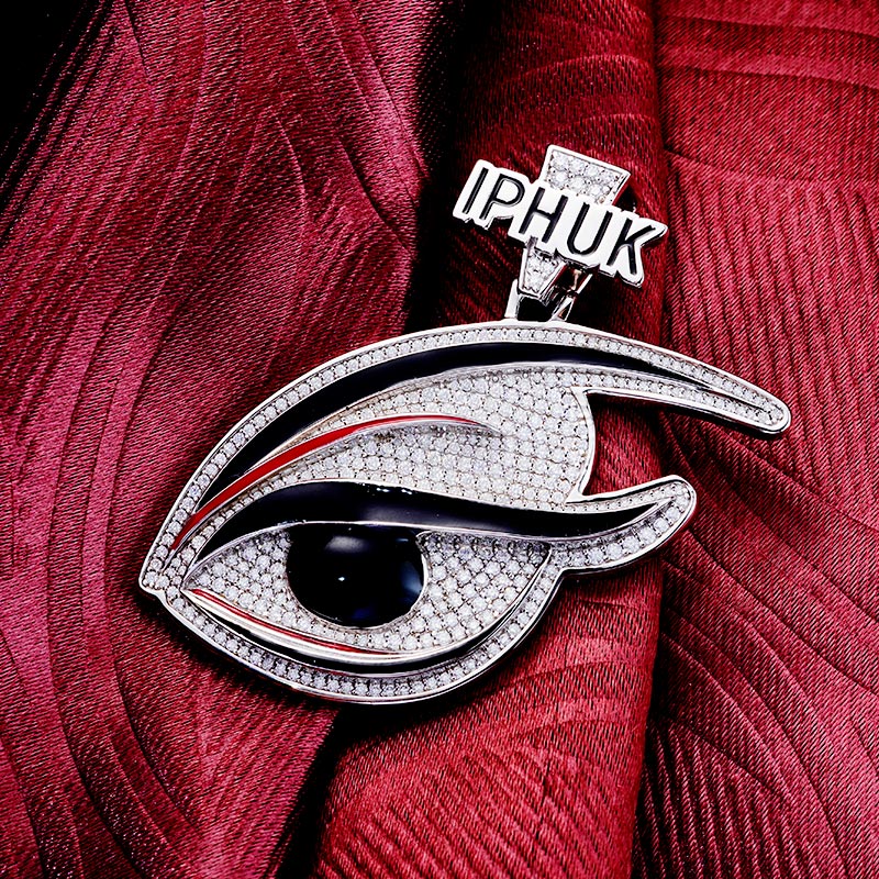 Custom Iced & Enamel S925 Unique Eye Pendant Deposit