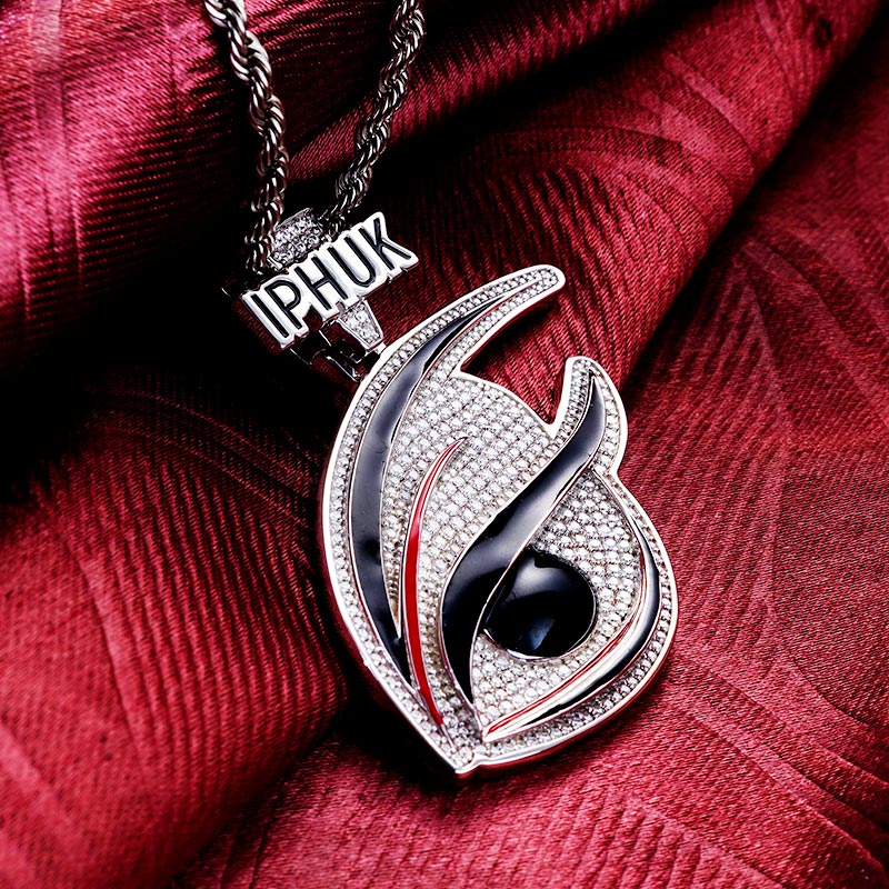 Custom Iced & Enamel S925 Unique Eye Pendant Deposit