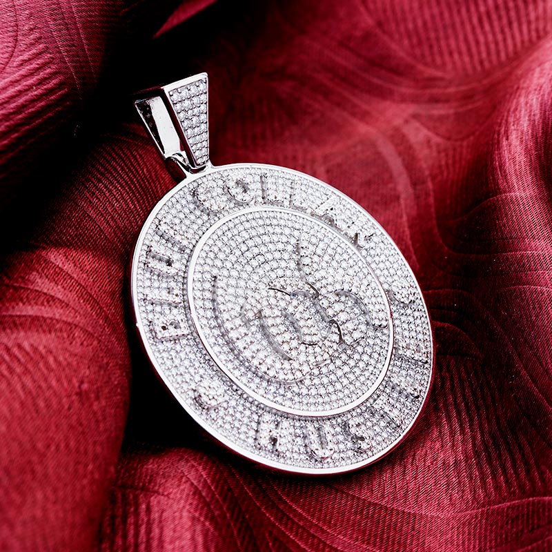 Custom Iced S925 White Round Letter Moissanite Pendant Deposit