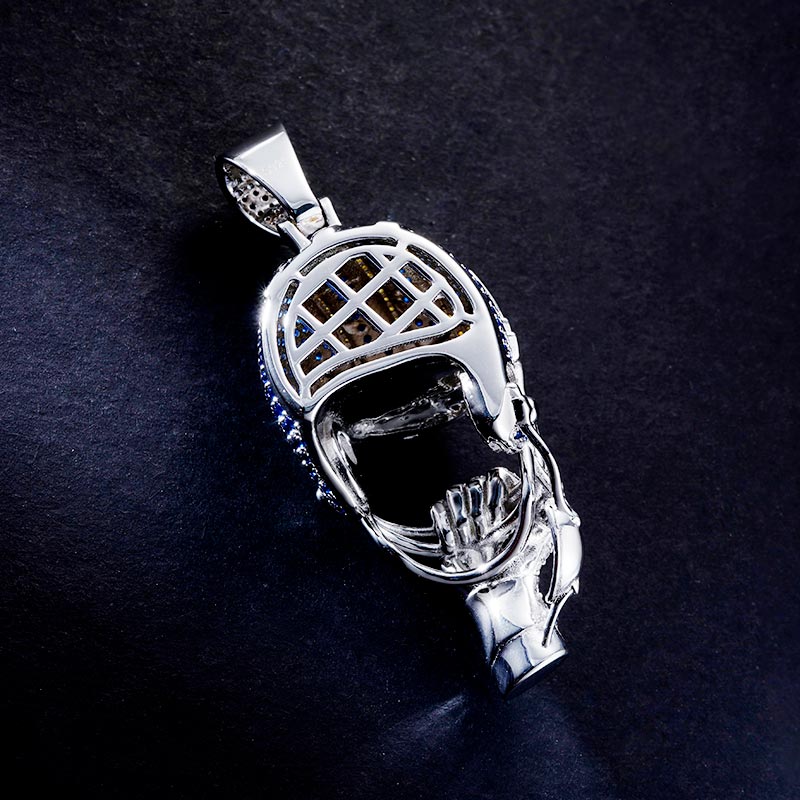 Custom Iced S925 Unique Colorful Helmet Pendant Deposit