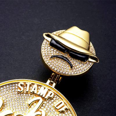 Custom Iced S925 Round Yellow Letter Pendant Deposit