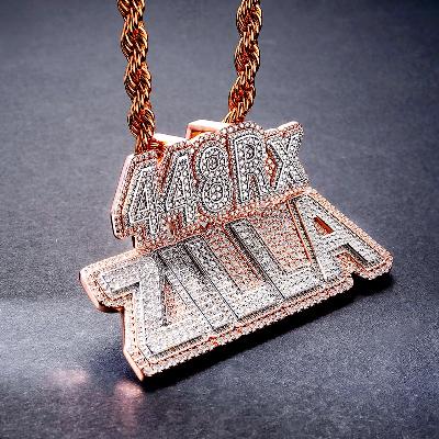 Custom S925 & VVS1 Moissanite Two Tone Letter & Number Pendant Deposit
