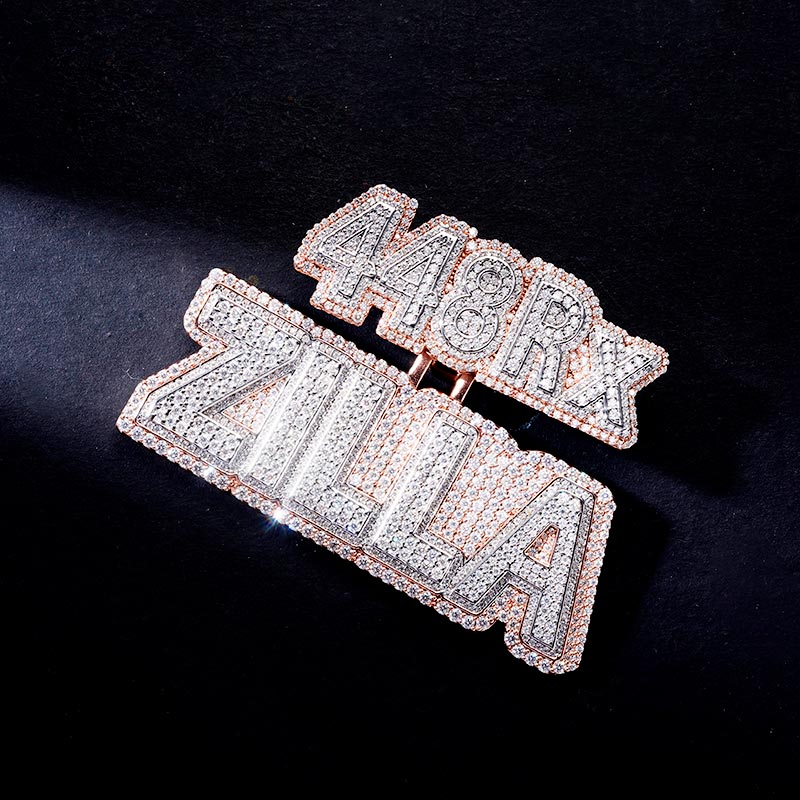 Custom S925 & VVS1 Moissanite Two Tone Letter & Number Pendant Deposit