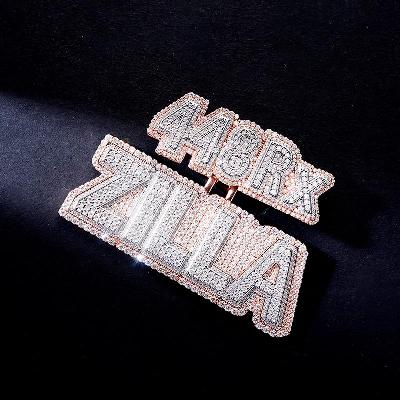 Custom S925 & VVS1 Moissanite Two Tone Letter & Number Pendant Deposit