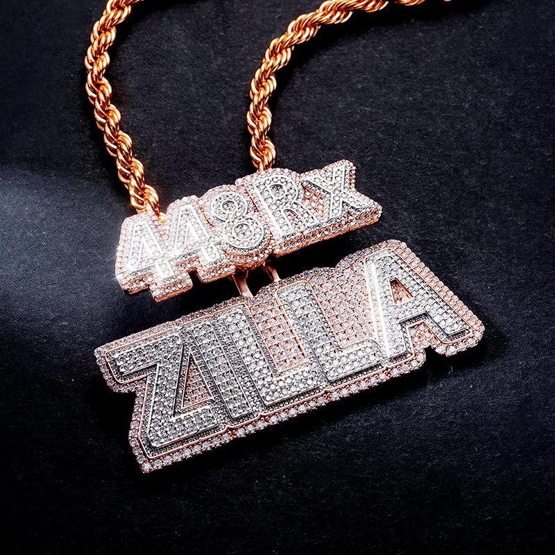 Custom S925 & VVS1 Moissanite Two Tone Letter & Number Pendant Deposit
