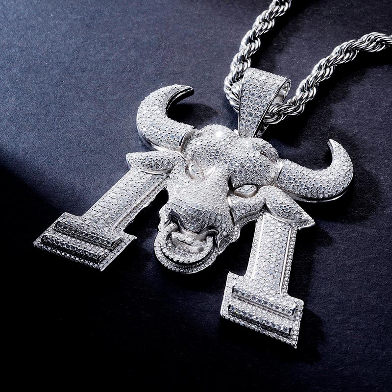 Custom S925 & VVS1 Moissanite Iced Bull Pendant Deposit