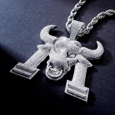 Custom S925 & VVS1 Moissanite Iced Bull Pendant Deposit