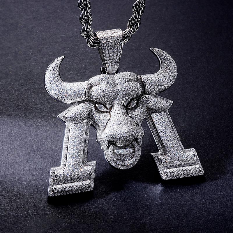 Custom S925 & VVS1 Moissanite Iced Bull Pendant Deposit