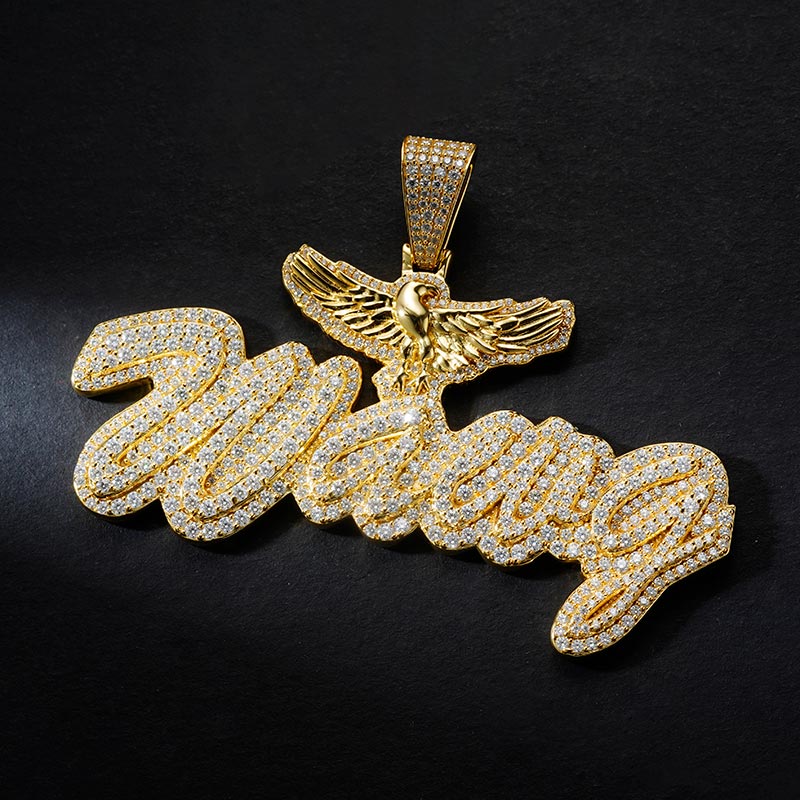 Custom S925 Iced Unique Letter Pendant Deposit