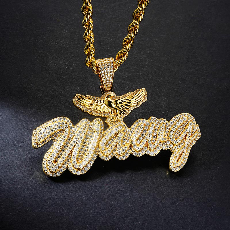 Custom S925 Iced Unique Letter Pendant Deposit