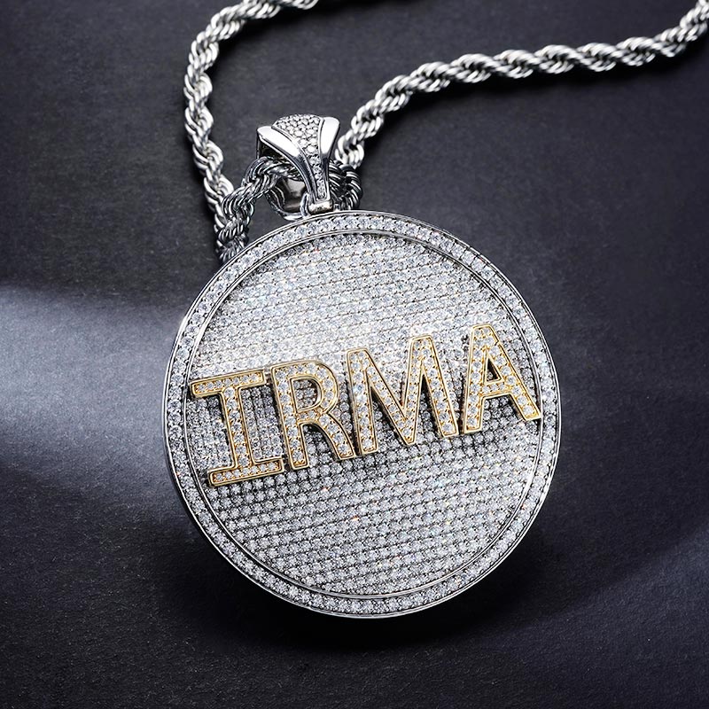 Custom S925 & VVS1 Moissanite Round Letter Pendant Deposit
