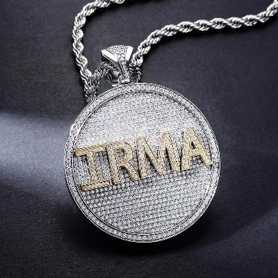 Custom S925 & VVS1 Moissanite Round Letter Pendant Deposit