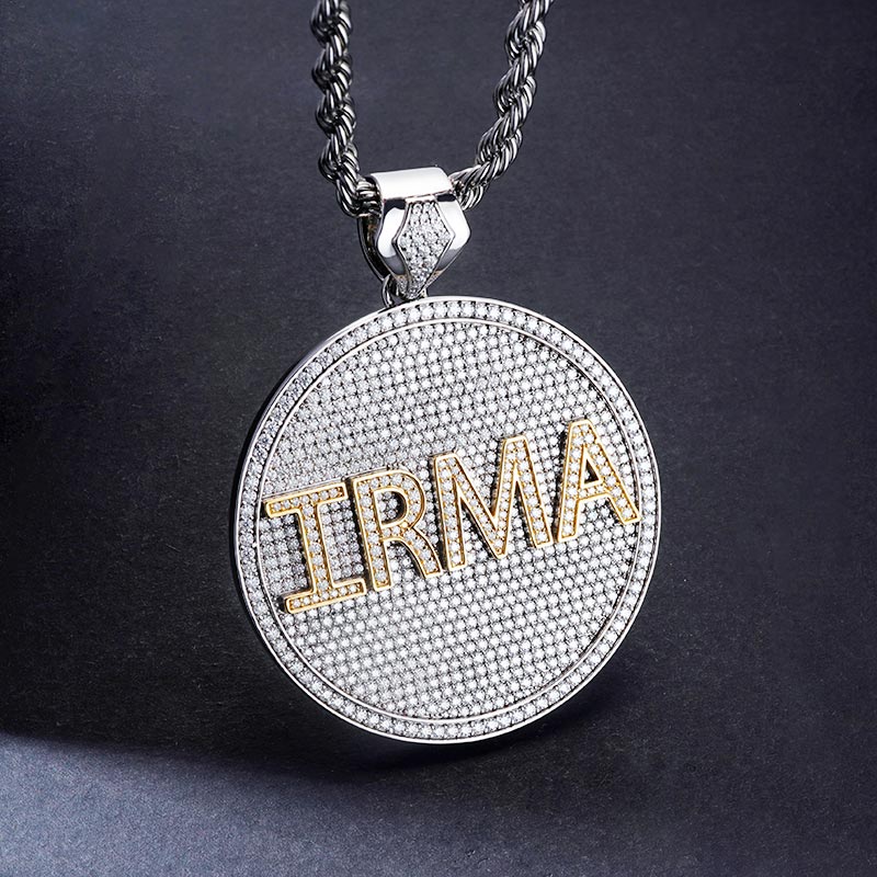 Custom S925 & VVS1 Moissanite Round Letter Pendant Deposit