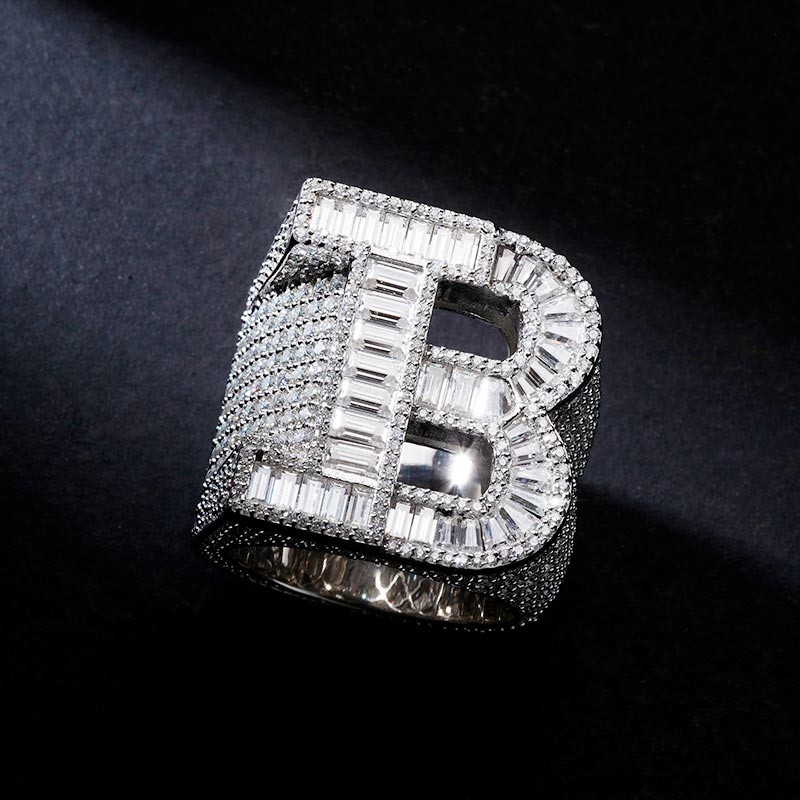 Custom S925 & VVS1 Buggette Moissanite Letter Ring Deposit