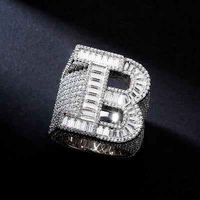 Custom S925 & VVS1 Buggette Moissanite Letter Ring Deposit