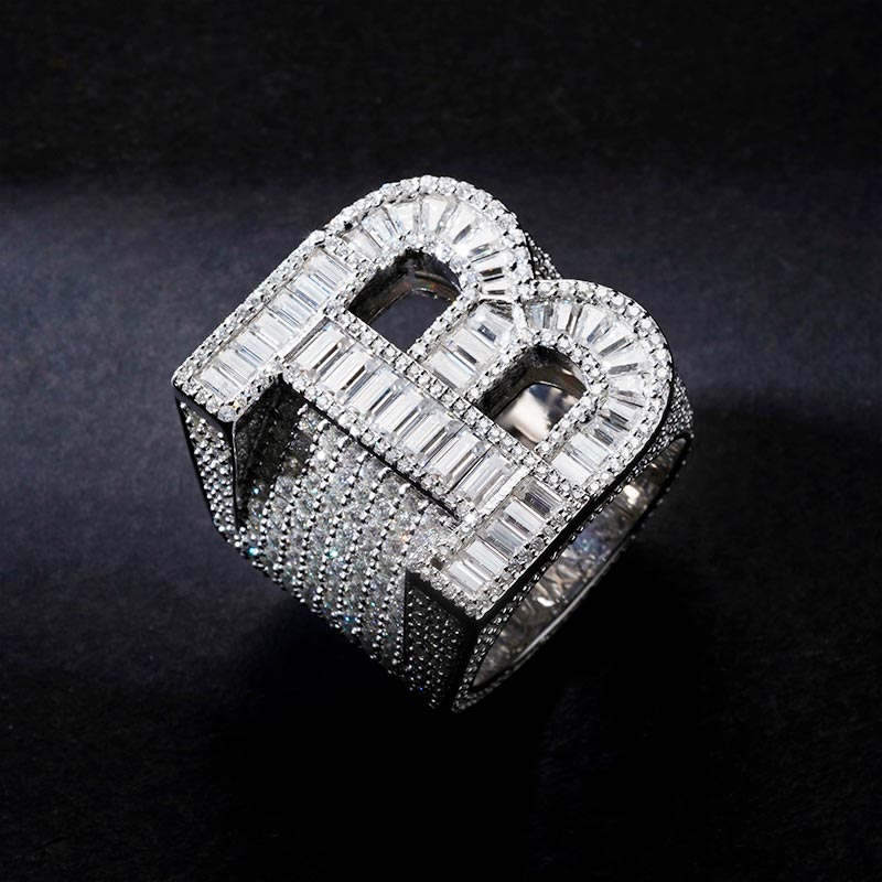 Custom S925 & VVS1 Buggette Moissanite Letter Ring Deposit