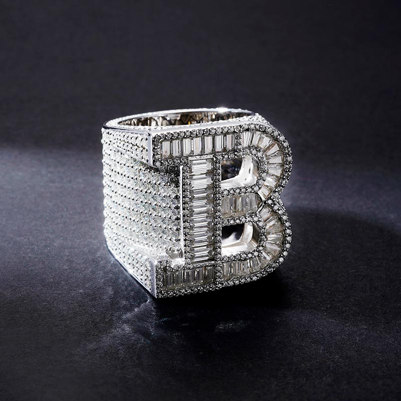 Custom S925 & VVS1 Buggette Moissanite Letter Ring Deposit