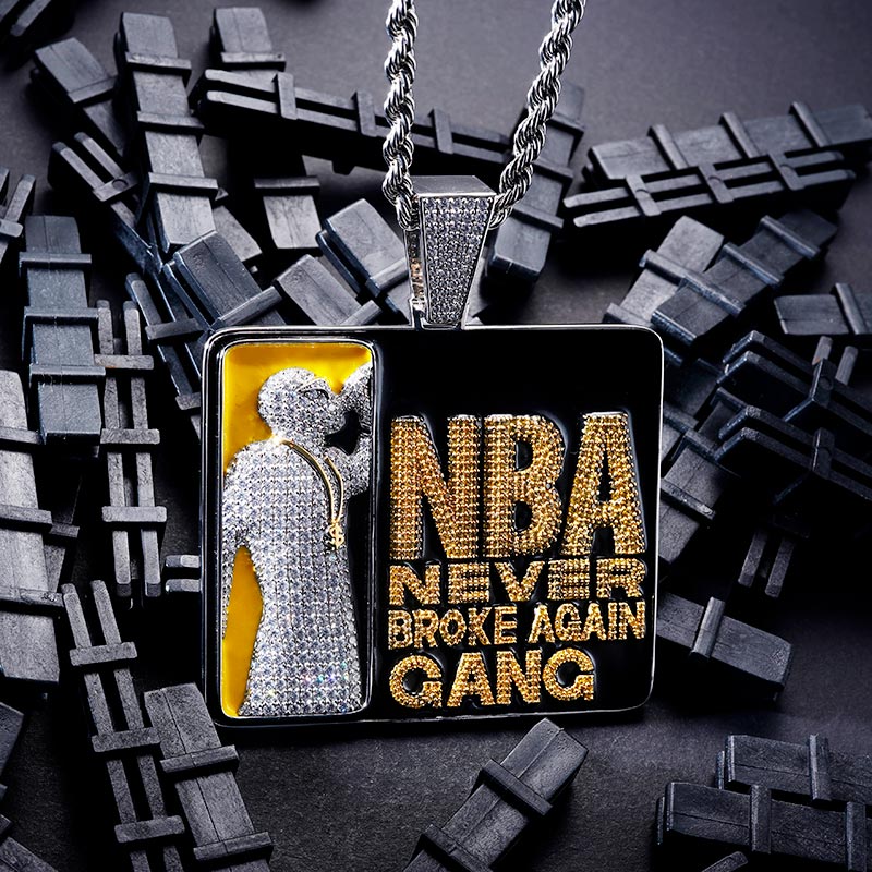 Custom S925 Silver Iced & Enamel NBA Letter Pendant Deposit