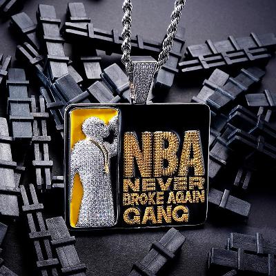 Custom S925 Silver Iced & Enamel NBA Letter Pendant Deposit