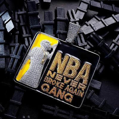 Custom S925 Silver Iced & Enamel NBA Letter Pendant Deposit