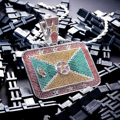 Custom Iced S925 Silver Colorful Pendant Deposit