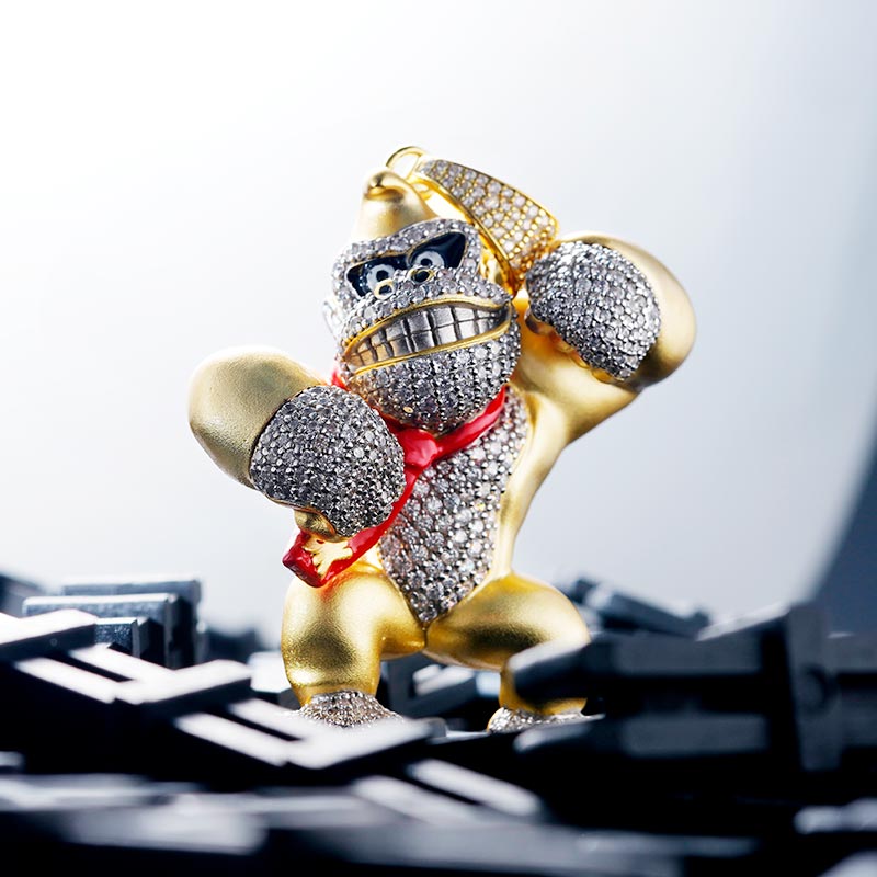 Custom Iced S925 Silver Gorilla Pendant Deposit