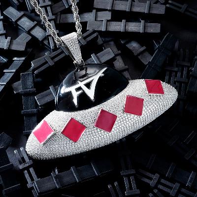 Custom S925 Iced & Enamel Colorful UFO Pendant Deposit