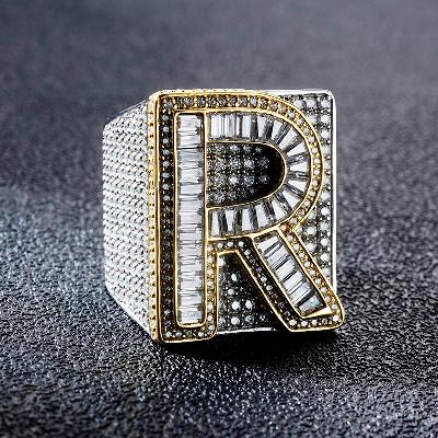 Custom S925 & VVS1 Baguette Moissanite Letter Ring Deposit