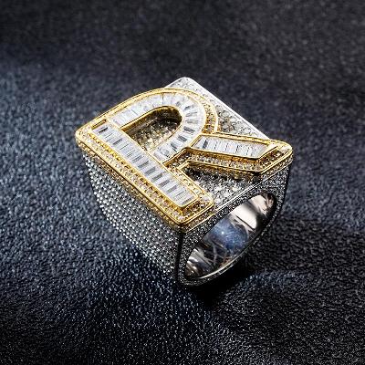 Custom S925 & VVS1 Baguette Moissanite Letter Ring Deposit