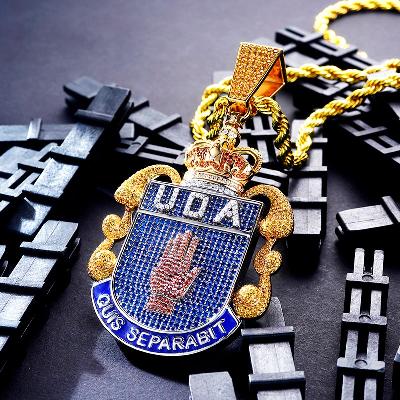 Custom Iced S925 Unique Shield Pendant Deposit