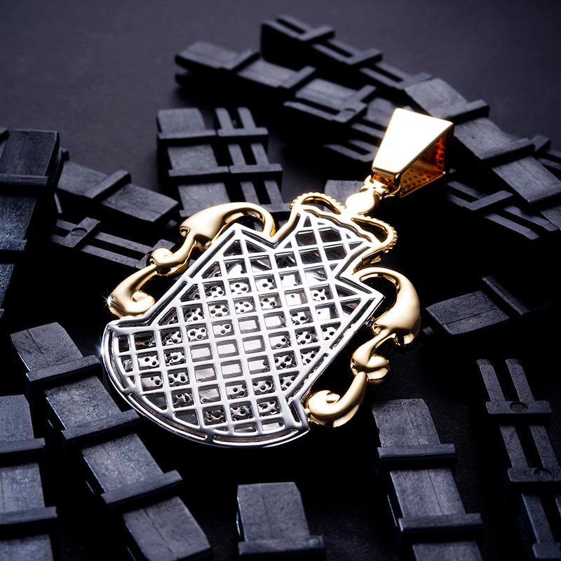 Custom Iced S925 Unique Shield Pendant Deposit