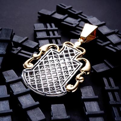 Custom Iced S925 Unique Shield Pendant Deposit