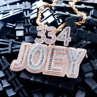 Custom S925 & VVS1 Moissanite Two Tone Letter & Number Pendant Deposit
