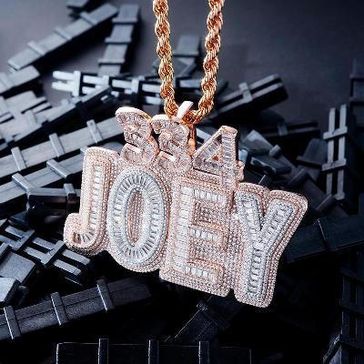 Custom S925 & VVS1 Moissanite Two Tone Letter & Number Pendant Deposit