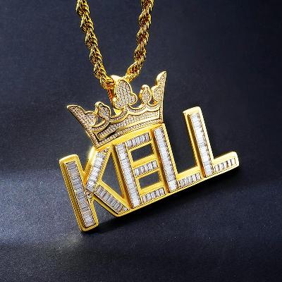 Custom S925 & VVS1 Baguette Moissanite Letter Pendant Deposit