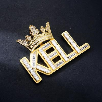 Custom S925 & VVS1 Baguette Moissanite Letter Pendant Deposit