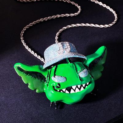 Custom S925 Unique Iced & Enamel Cartoon Pendant Deposit