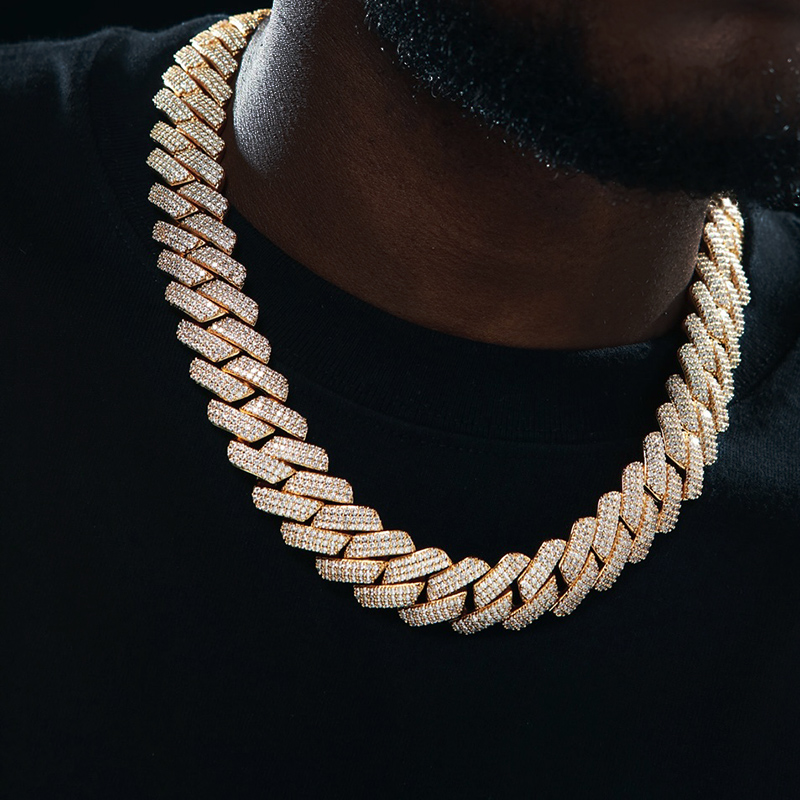 Iced Out 20mm 3-Row Handset Cuban Chain