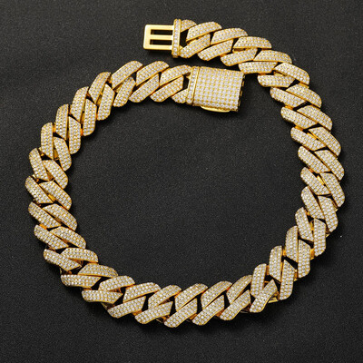 Iced Out 20mm 3-Row Handset Cuban Chain